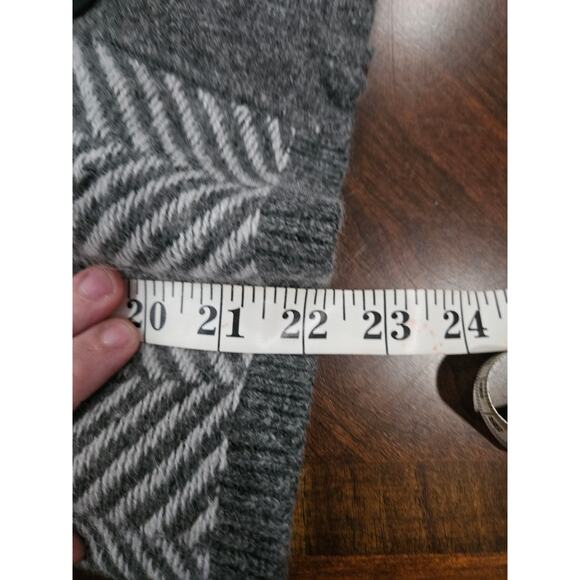 Vintage Talbots Fair Isle Cardigan Sweater Gray Size S Lambs Wool Angora Rabbit - Picture 9 of 9